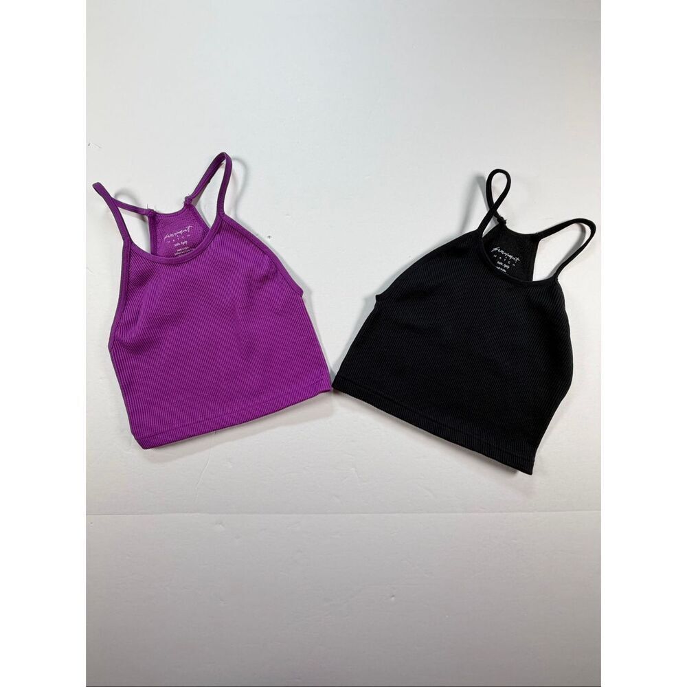 FP Movement x Hatch Ribbed Crop Tank Bundle Size XS/S Black Purple Maternity Top
